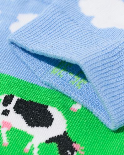 chaussettes pour adultes "hi there" vert vert - 4103490GREEN - HEMA