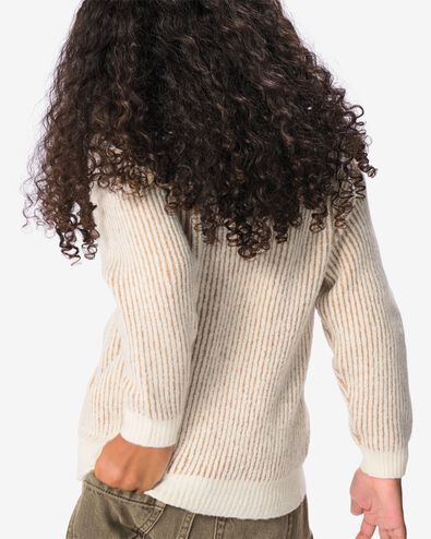 kindertrui rib strepen beige beige - 30729206BEIGE - HEMA