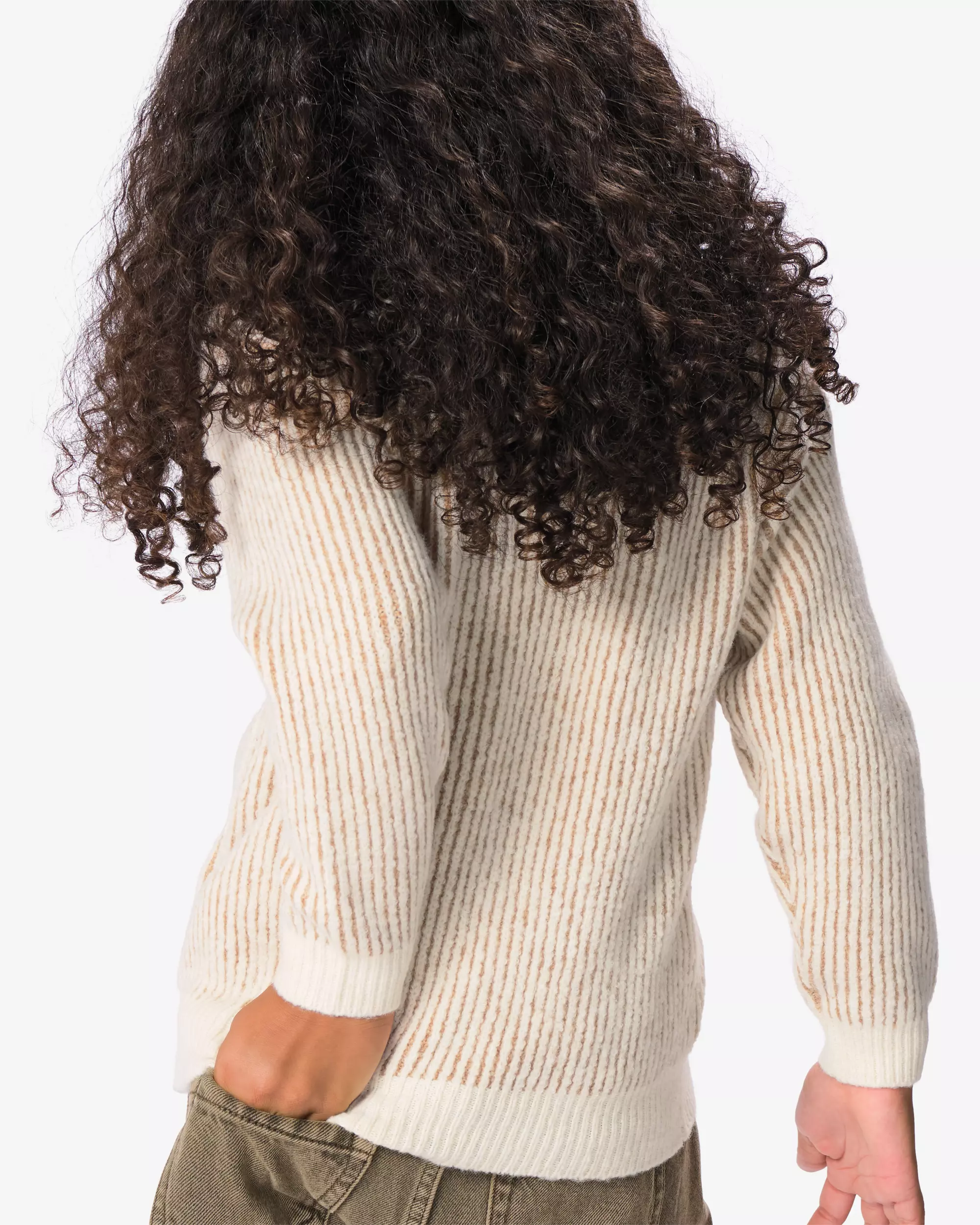 Kinderpullover aus Rippenstrick, gestreift
