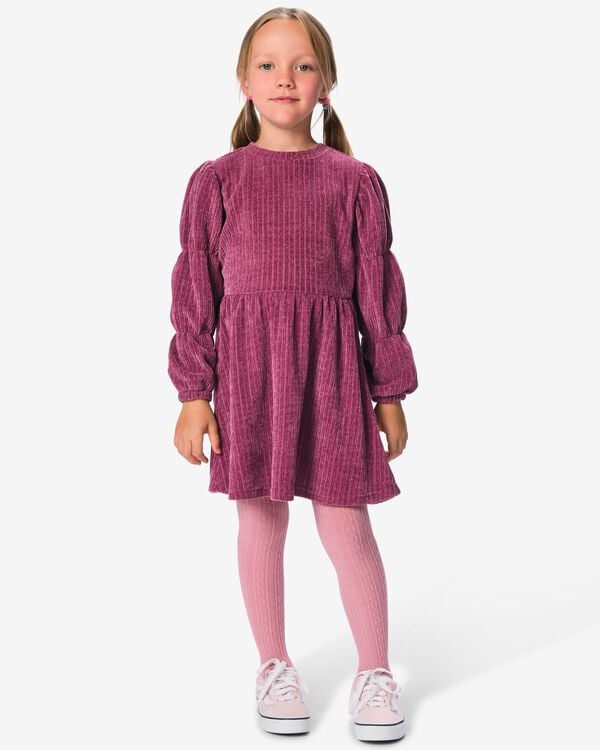 robe enfant large c&ocirc;tel&eacute; violet fonc&eacute; violet fonc&eacute; - 30889005DARKPURPLE - HEMA