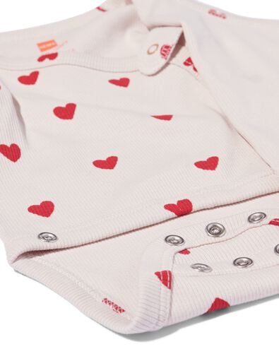 baby meegroei body rib hartjes lila lila - 33459520LILAC - HEMA