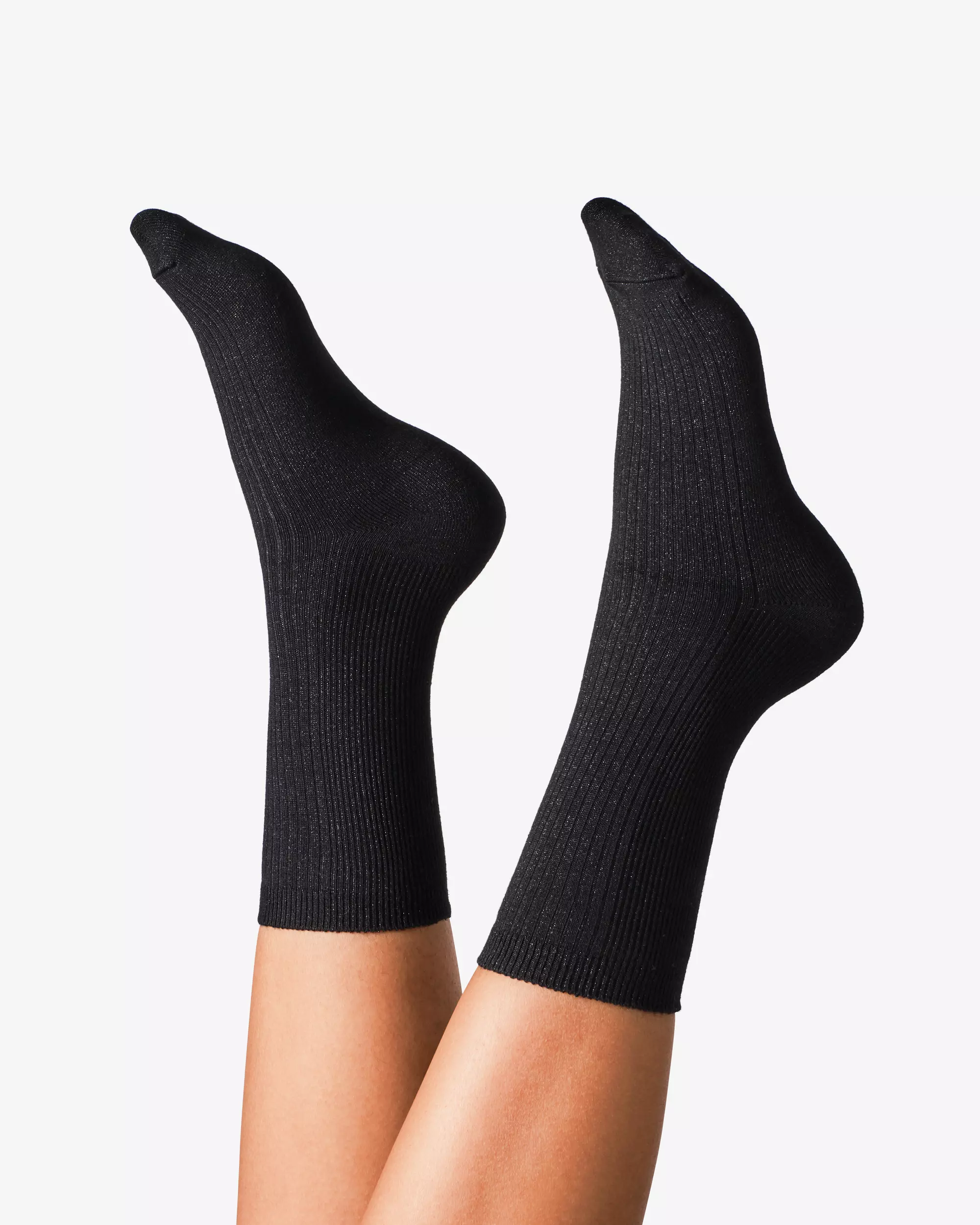 chaussettes femme côtelées pailletées