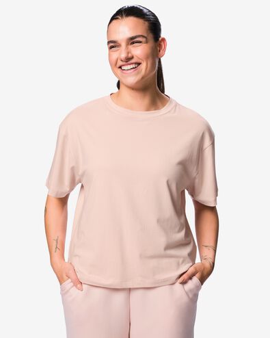 Damen-T-Shirt aus Baumwolle hellrosa hellrosa - 36004930LIGHTPINK - HEMA