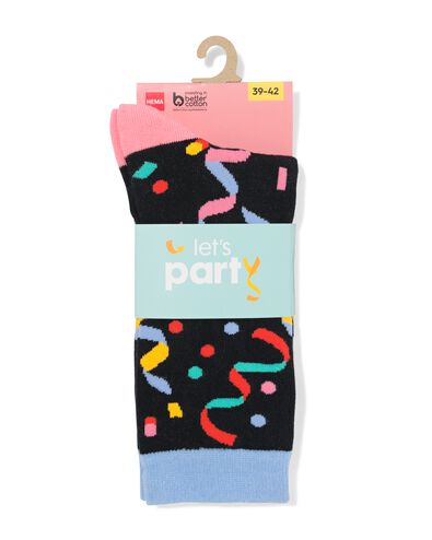 sokken met katoen lets party zwart - 4103405BLACK - HEMA