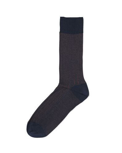 herensokken rib donkerblauw donkerblauw - 4151060DARKBLUE - HEMA