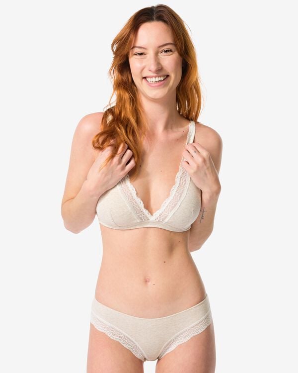 dames brazilian rib met kant naturel naturel - 21900334NATURAL - HEMA