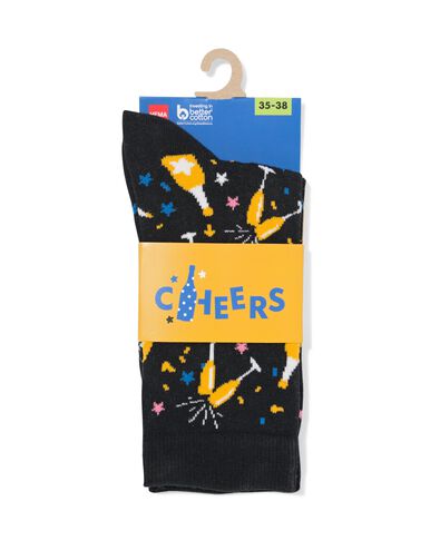 chaussettes avec coton cheers noir - 4103410BLACK - HEMA