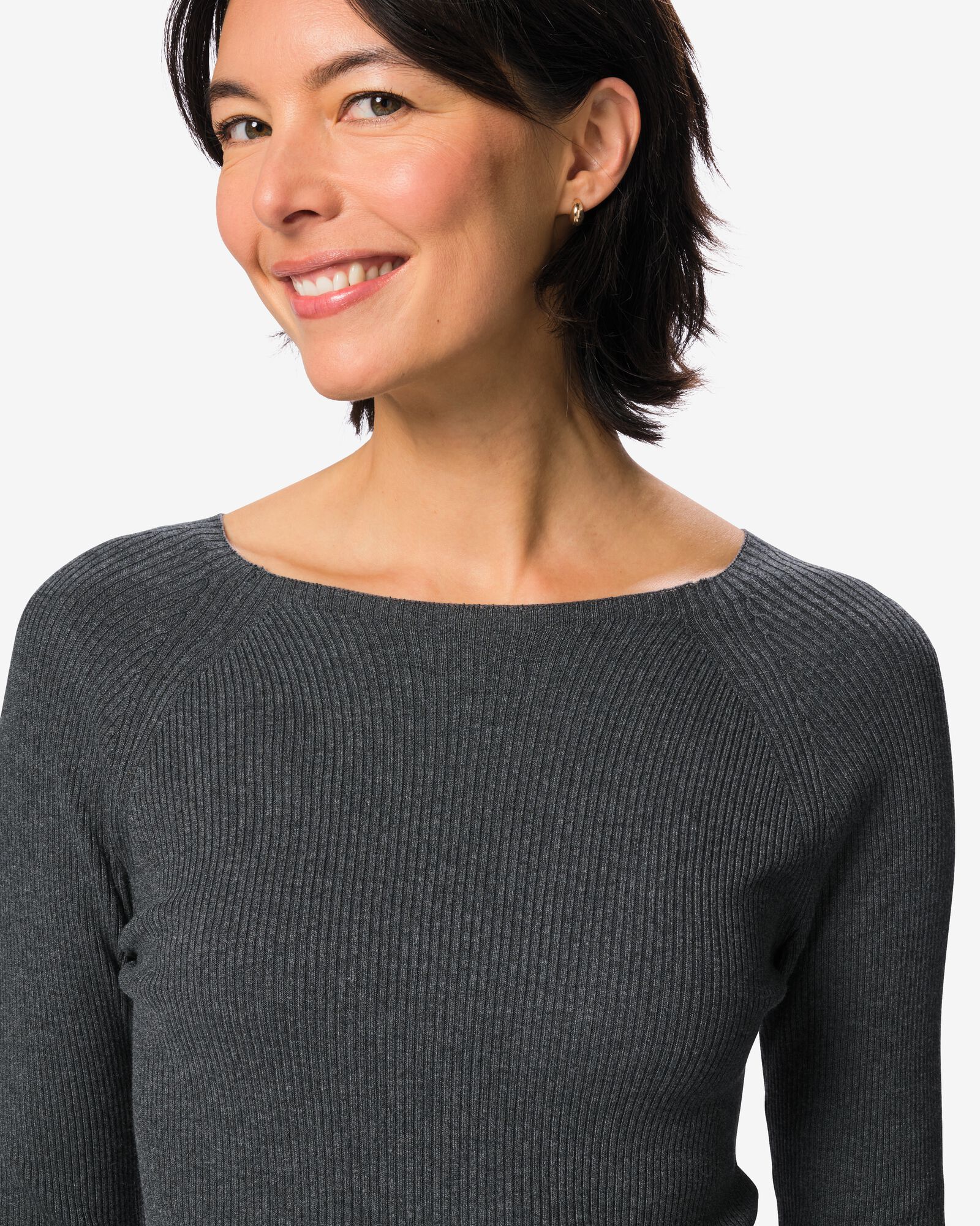 damestrui Louisa rib antraciet antraciet - 36214860ANTHRACITE - HEMA