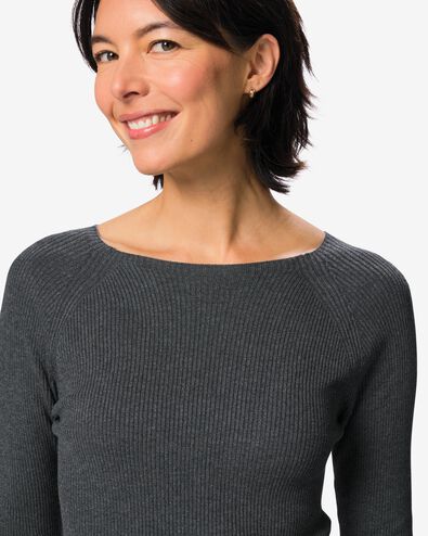 damestrui Louisa rib antraciet antraciet - 36214860ANTHRACITE - HEMA
