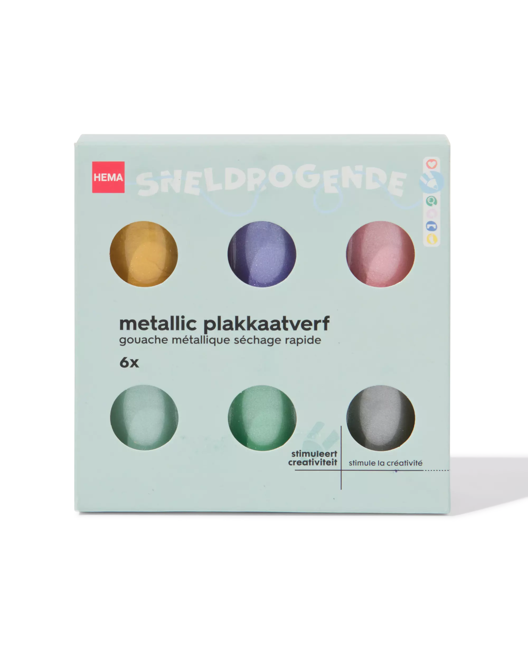 plakkaatverf metallic - 6 stuks