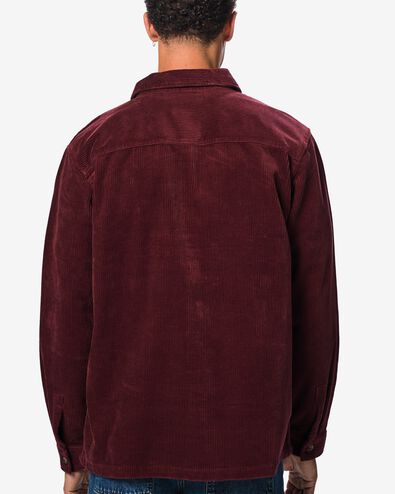 herenovershirt corduroy donkerrood M - 2102033 - HEMA