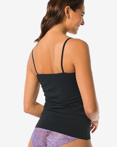 d&eacute;bardeur femme coton &agrave; bretelles spaghetti noir noir - 19666999BLACK - HEMA