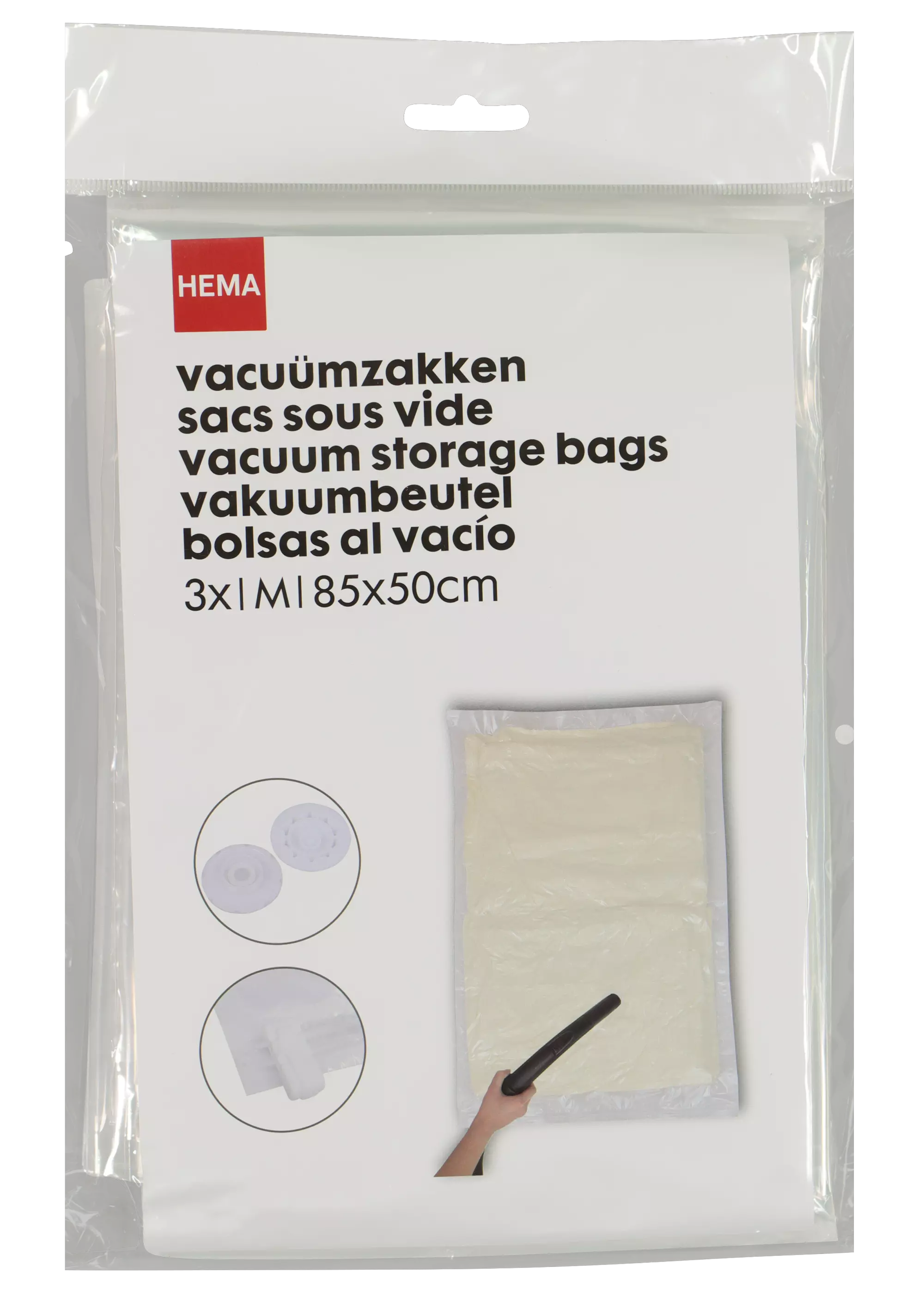 3er-Pack Vakuumbeutel, medium, 85 x 50 cm