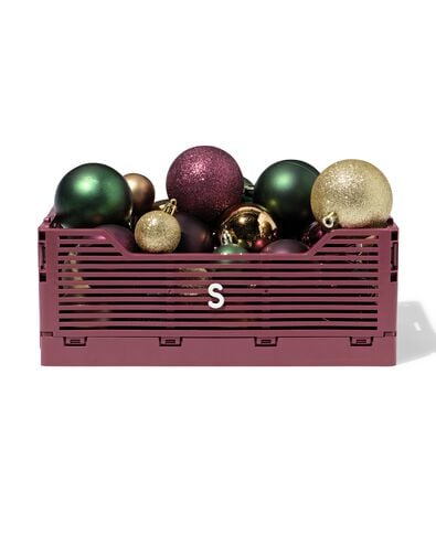 caisse pliante lettres recycl&eacute;e S bordeaux bordeaux S  20 x 30 x 11,5 - 39811084 - HEMA