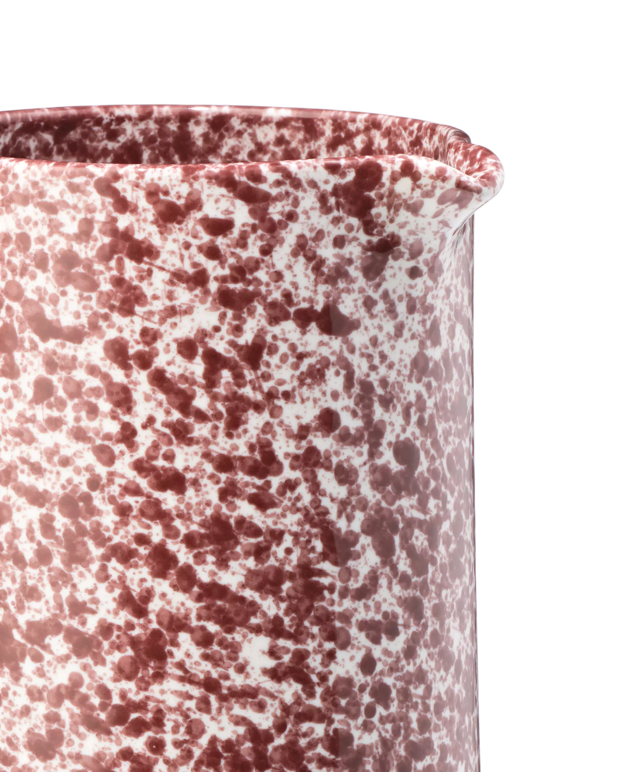 Karaffe 1,4 l, Steingut, gesprenkelt, rot