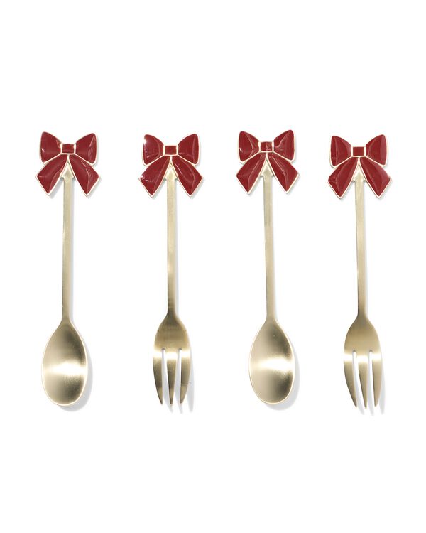 L&ouml;ffel und Gabeln, 14,5 cm, Perlenmuster, Edelstahl &ndash; 4 St&uuml;ck - 25603241 - HEMA
