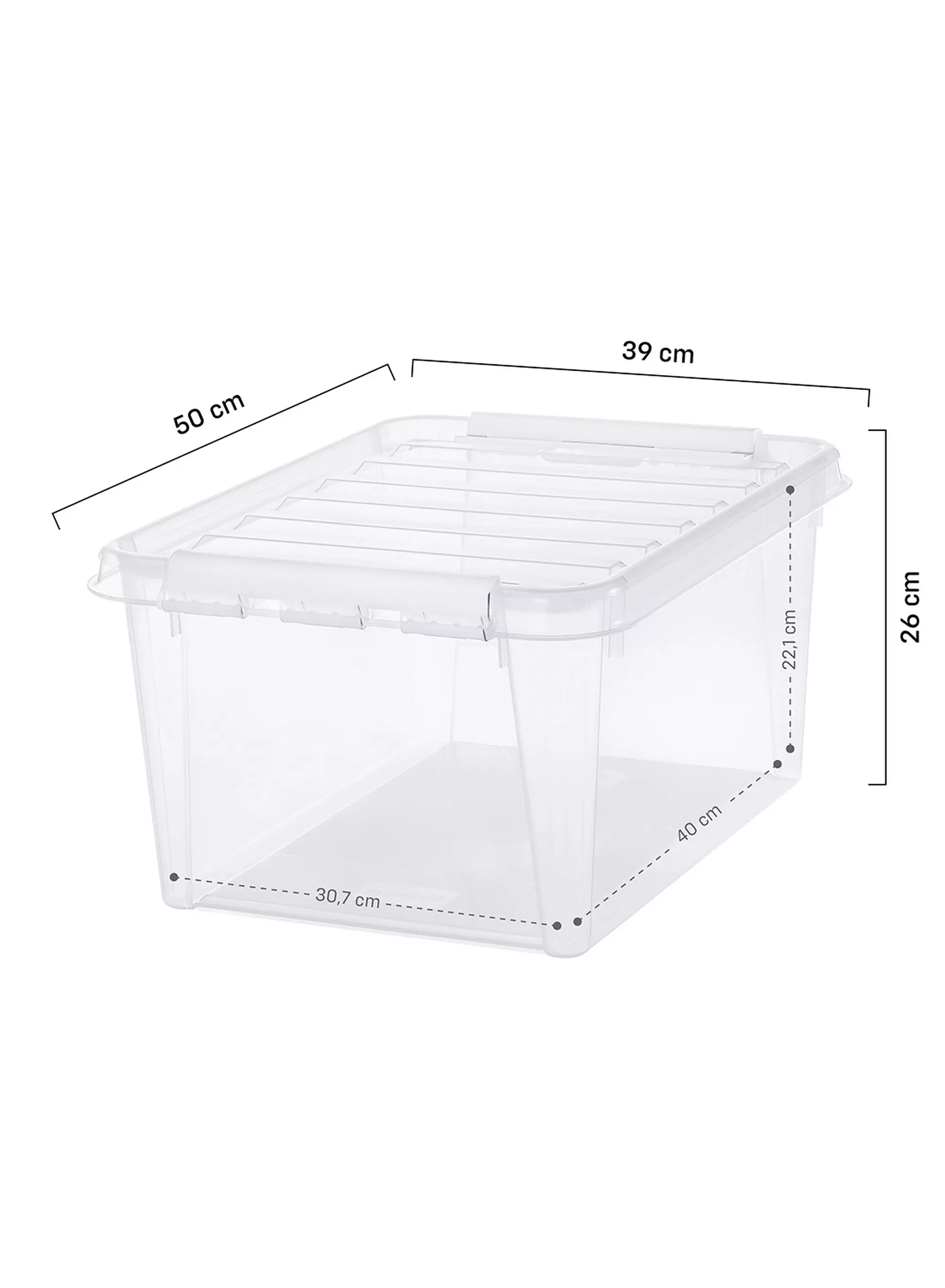 opbergbox 32L London transparant 50x39x26