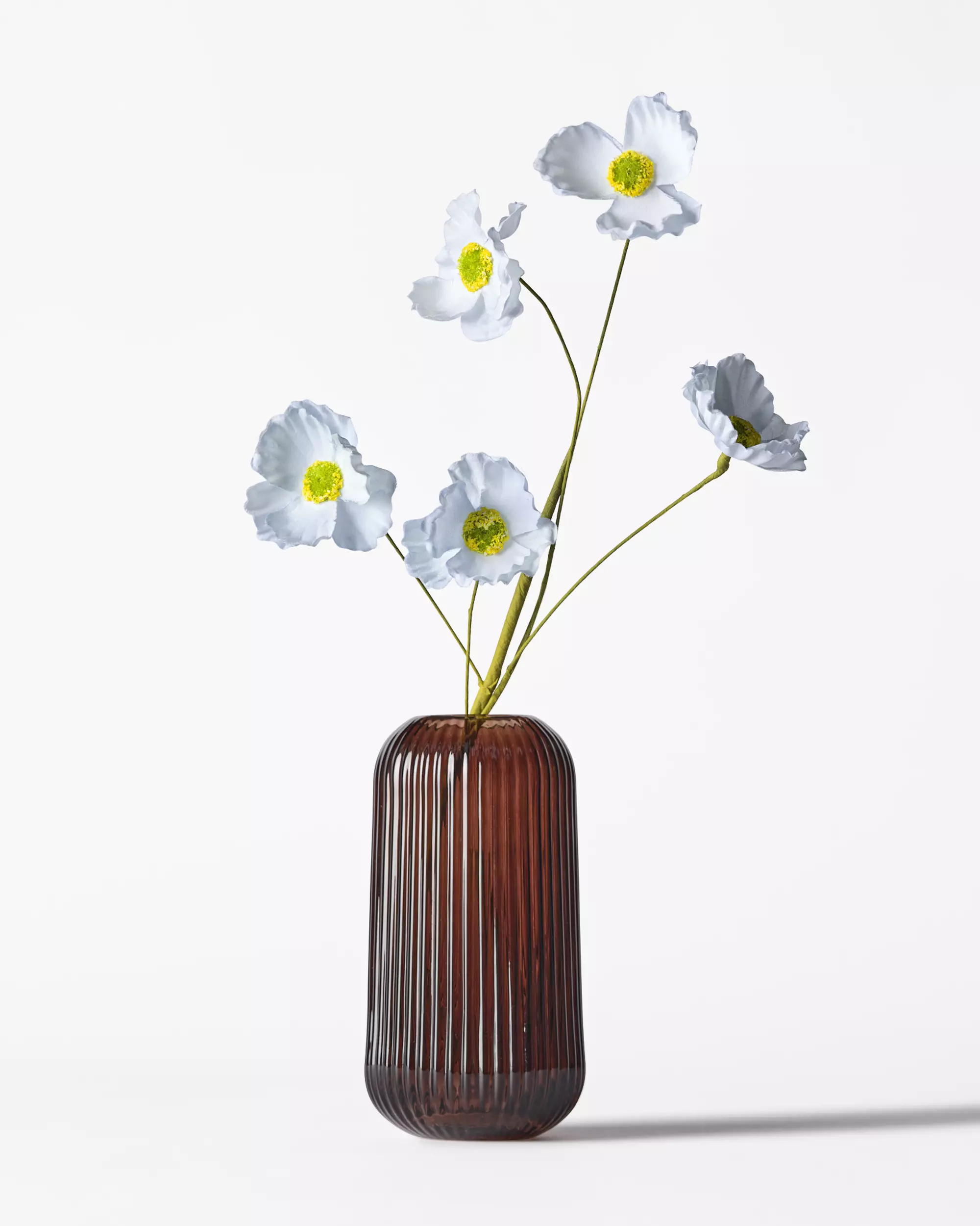 vase ⌀8,4x10cm Bink verre nervuré marron