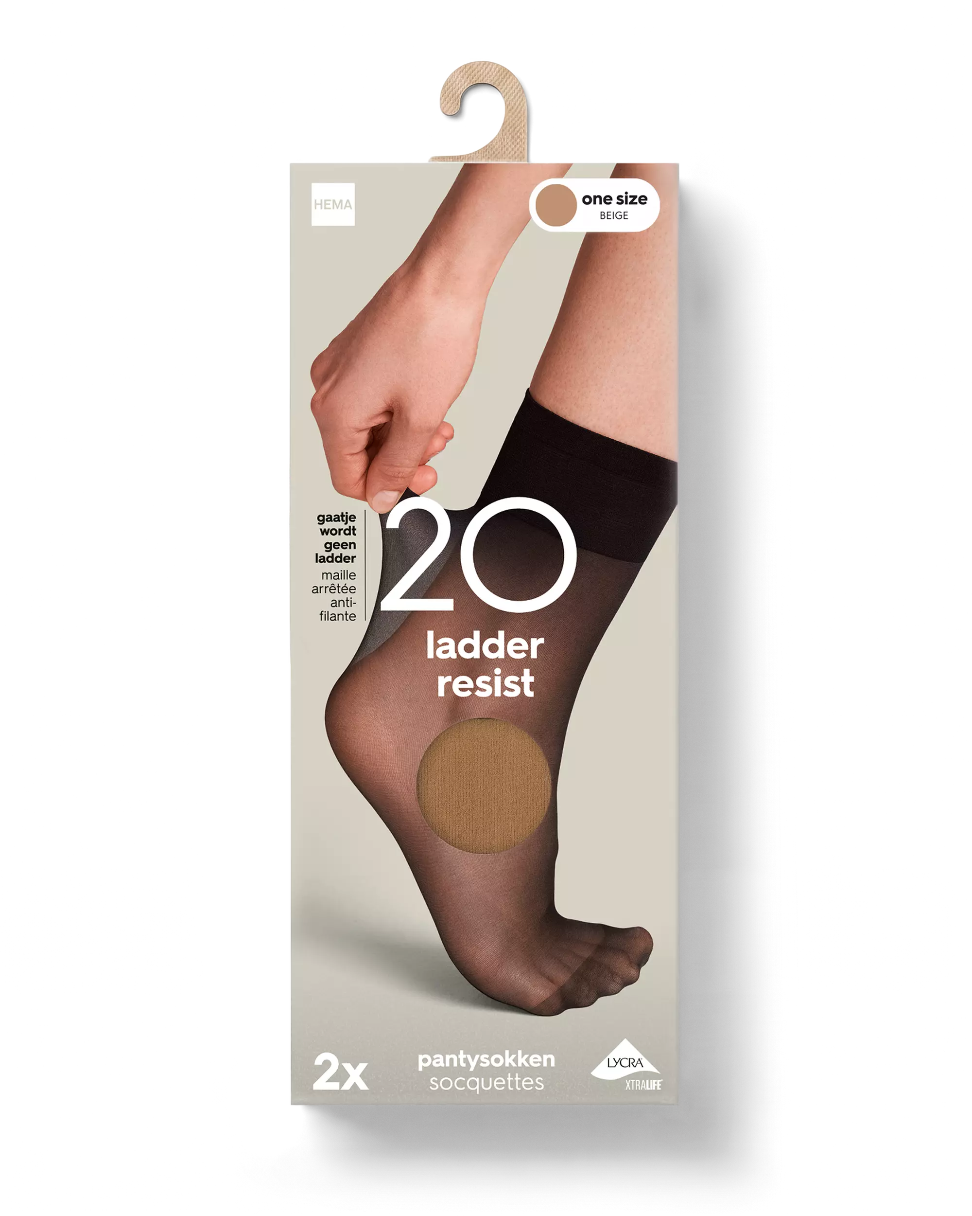 socquettes anti-filage 20 deniers mates - 2 paires