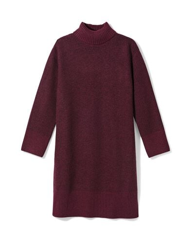 Damenkleid, Midi, Regular Fit, Strick bordeauxrot bordeauxrot - 36307280BURGUNDYRED - HEMA