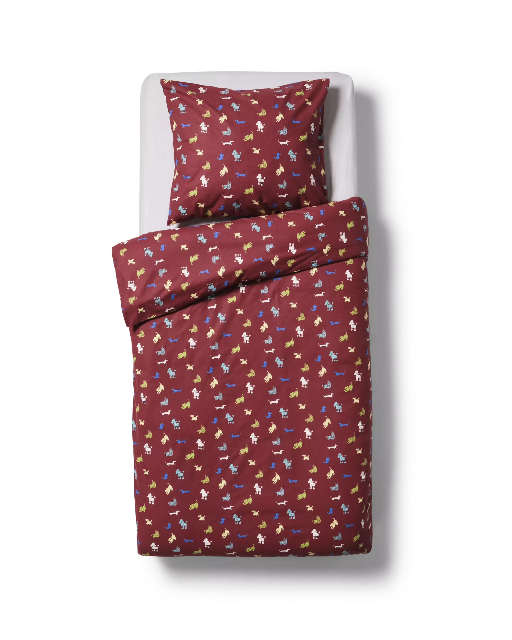 housse de couette enfant 140x200cm flanelle chiens