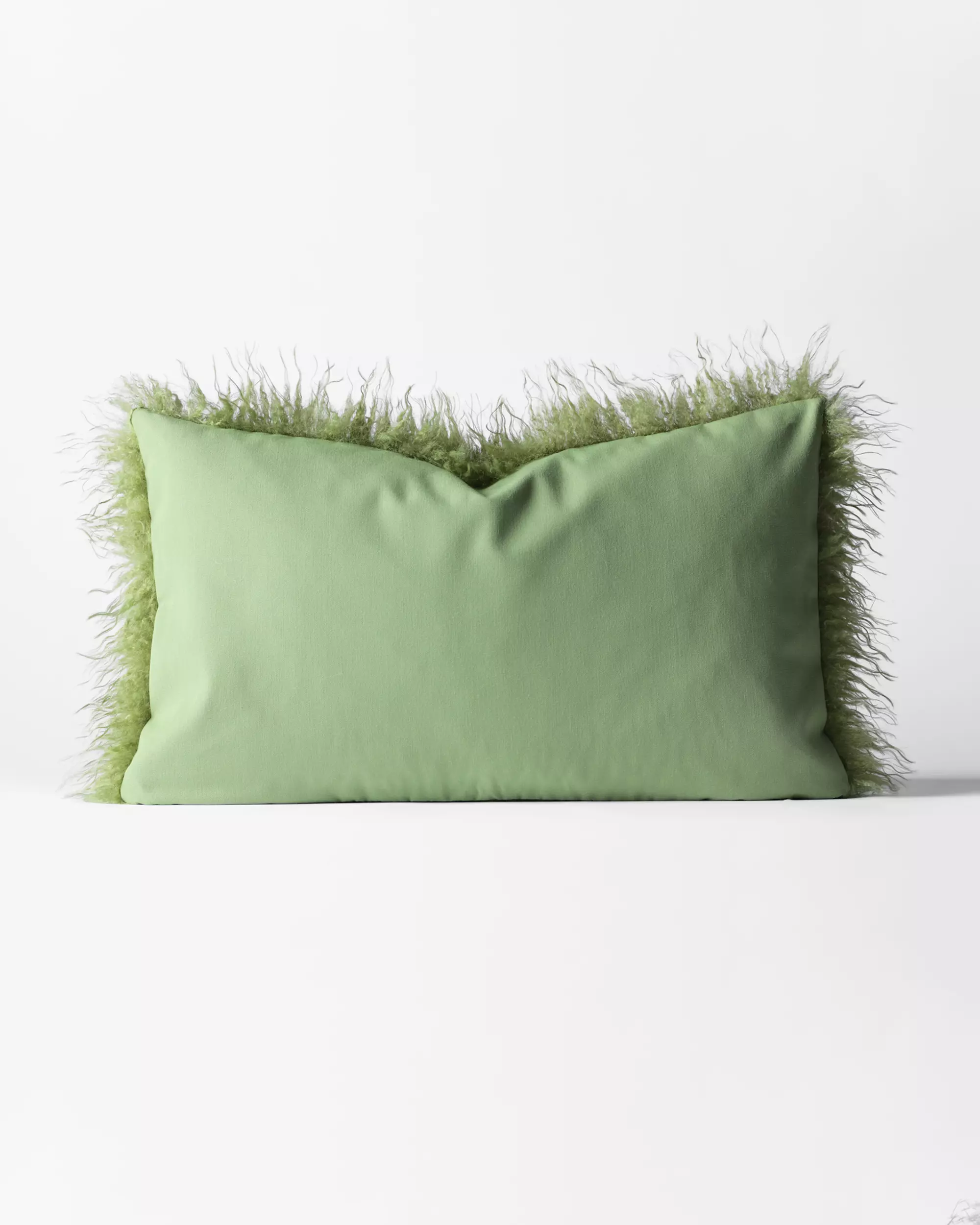 housse de coussin 50 x 30 cm duveteuse verte