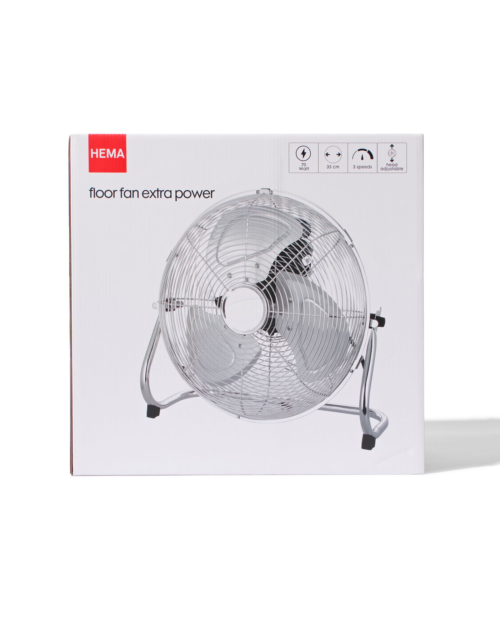 Bodenventilator, Extra Power, Chrom, &Oslash; 35 cm - 80200021 - HEMA
