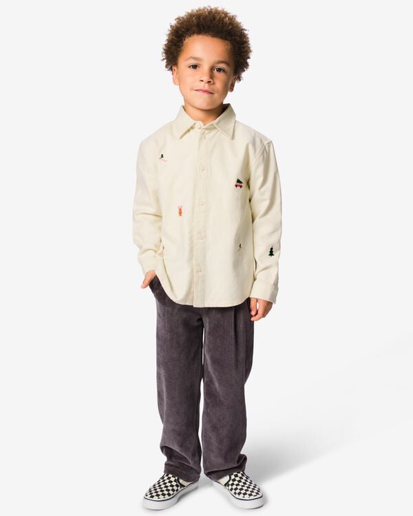 pantalon enfant coupe classique velours corduroy gris gris - 30727128GREY - HEMA