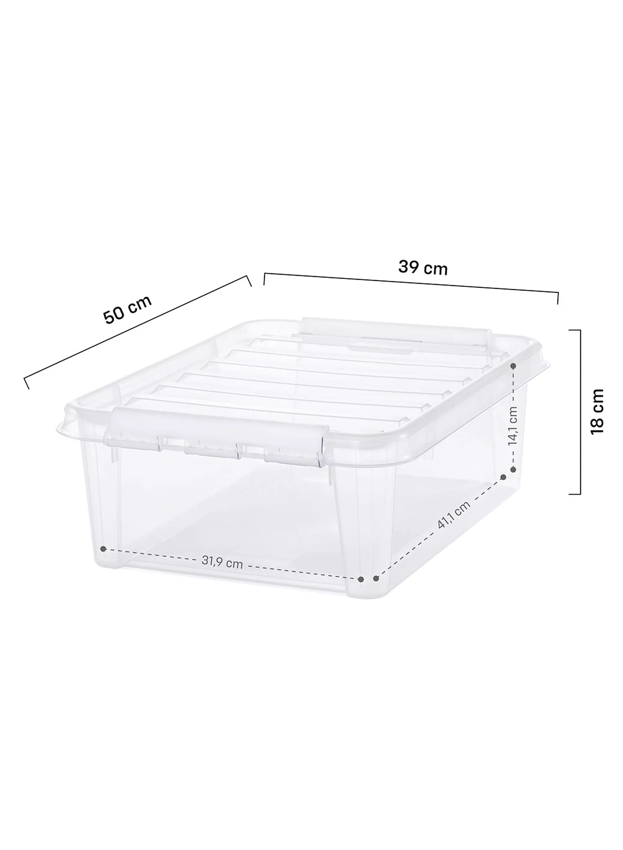 opbergbox 21L London transparant 50x39x18