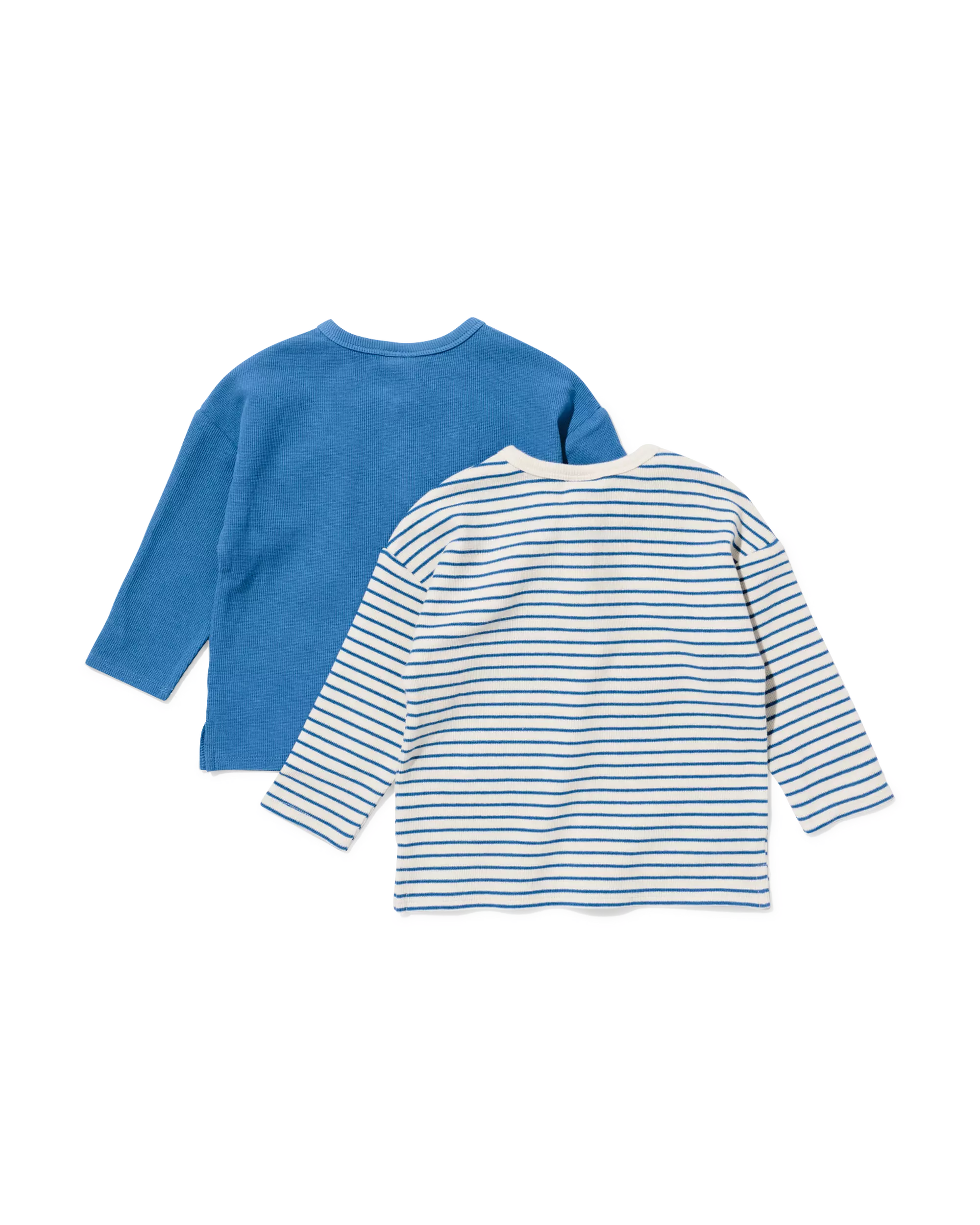 Baby-T-Shirts, Waffelstoff gestreift – 2 Stück
