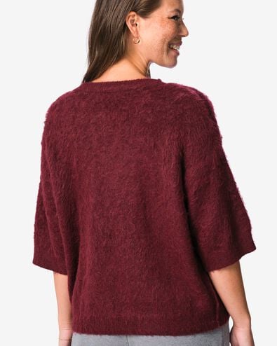 damestrui Henna fijngebreid bordeauxrood bordeauxrood - 36214690BURGUNDYRED - HEMA