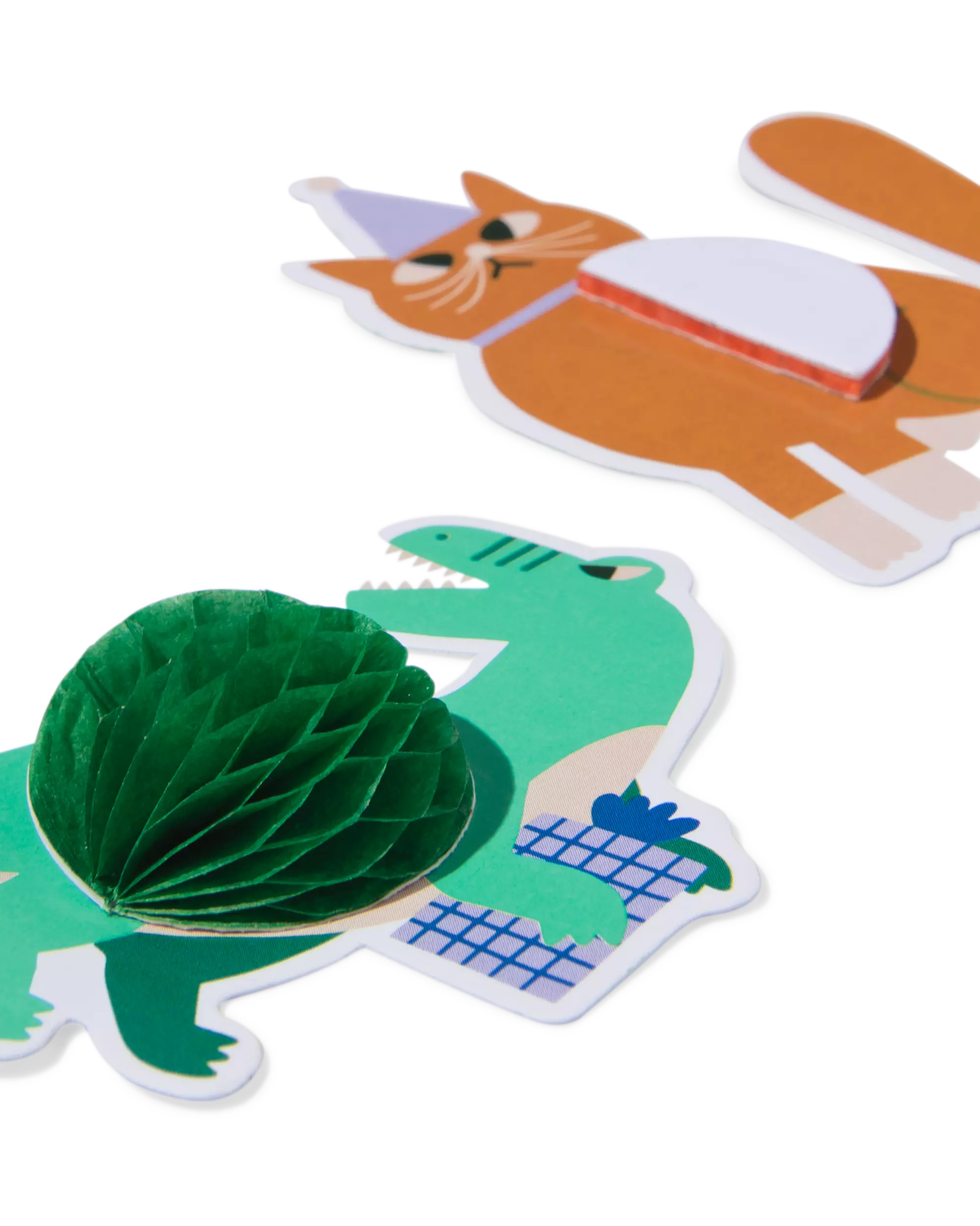 honeycomb stickers feestbeesten - 8 stuks