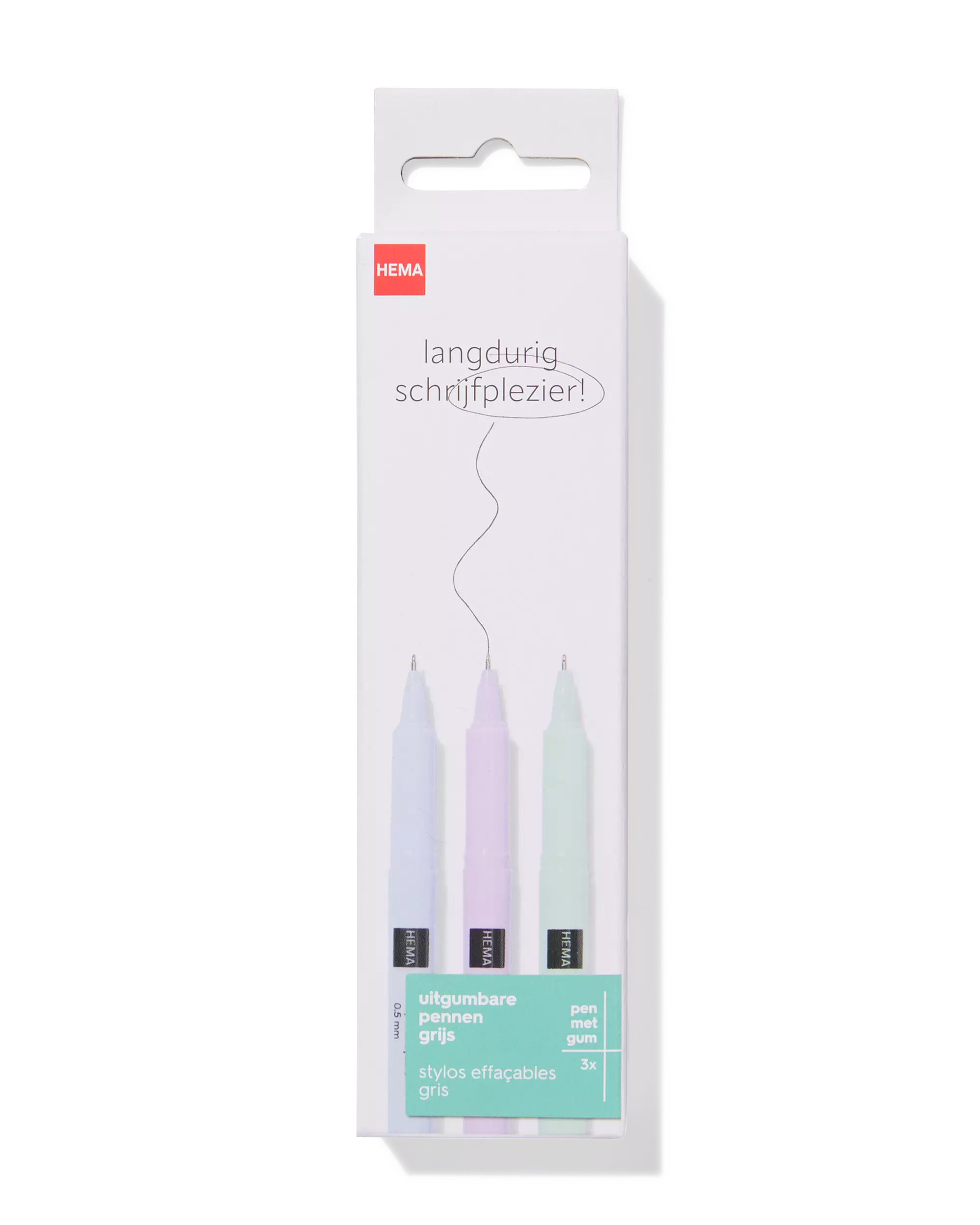 3er-Pack Kugelschreiber, graue Tinte, ausradierbar