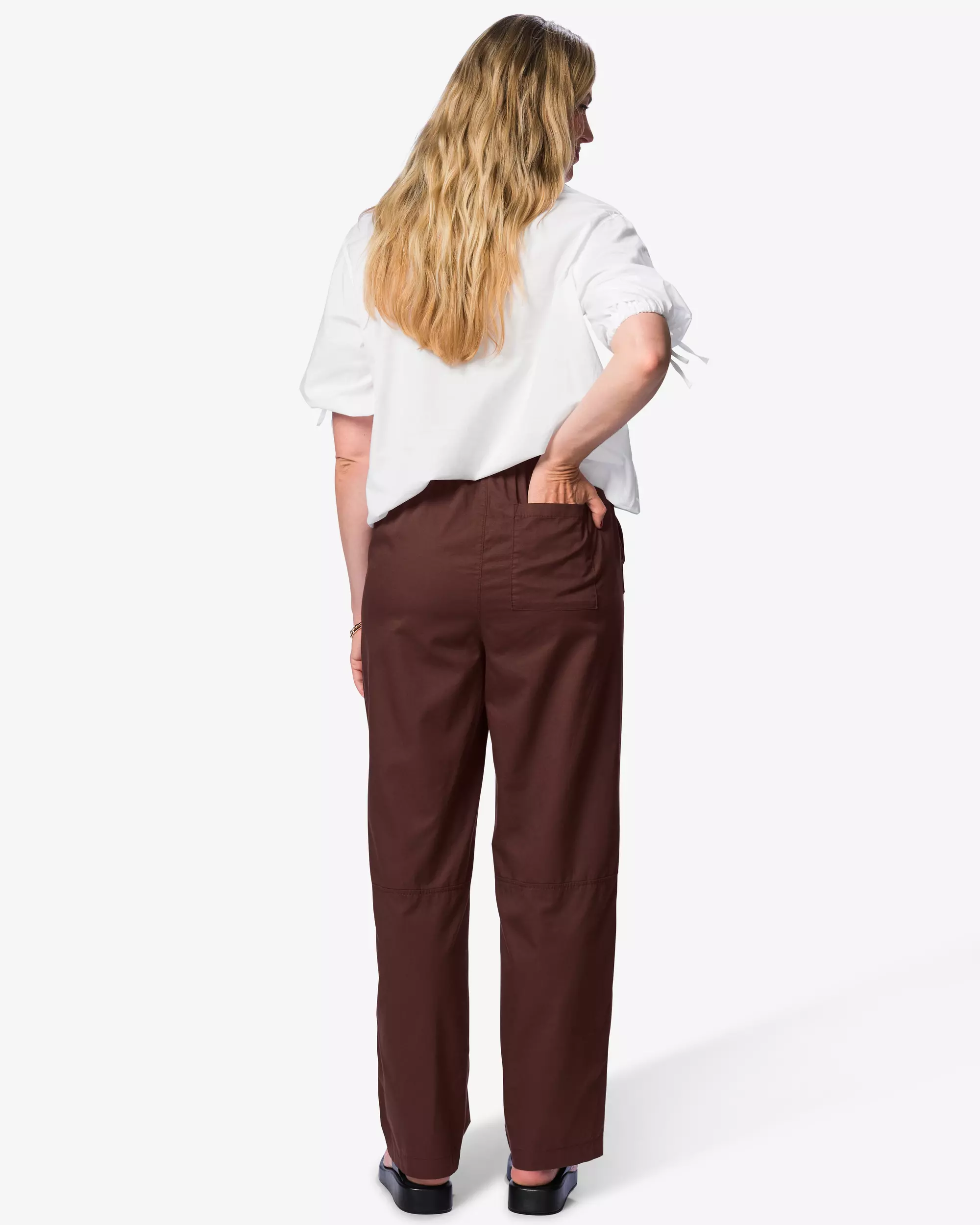 pantalon femme coupe décontractée jambe en tonneau