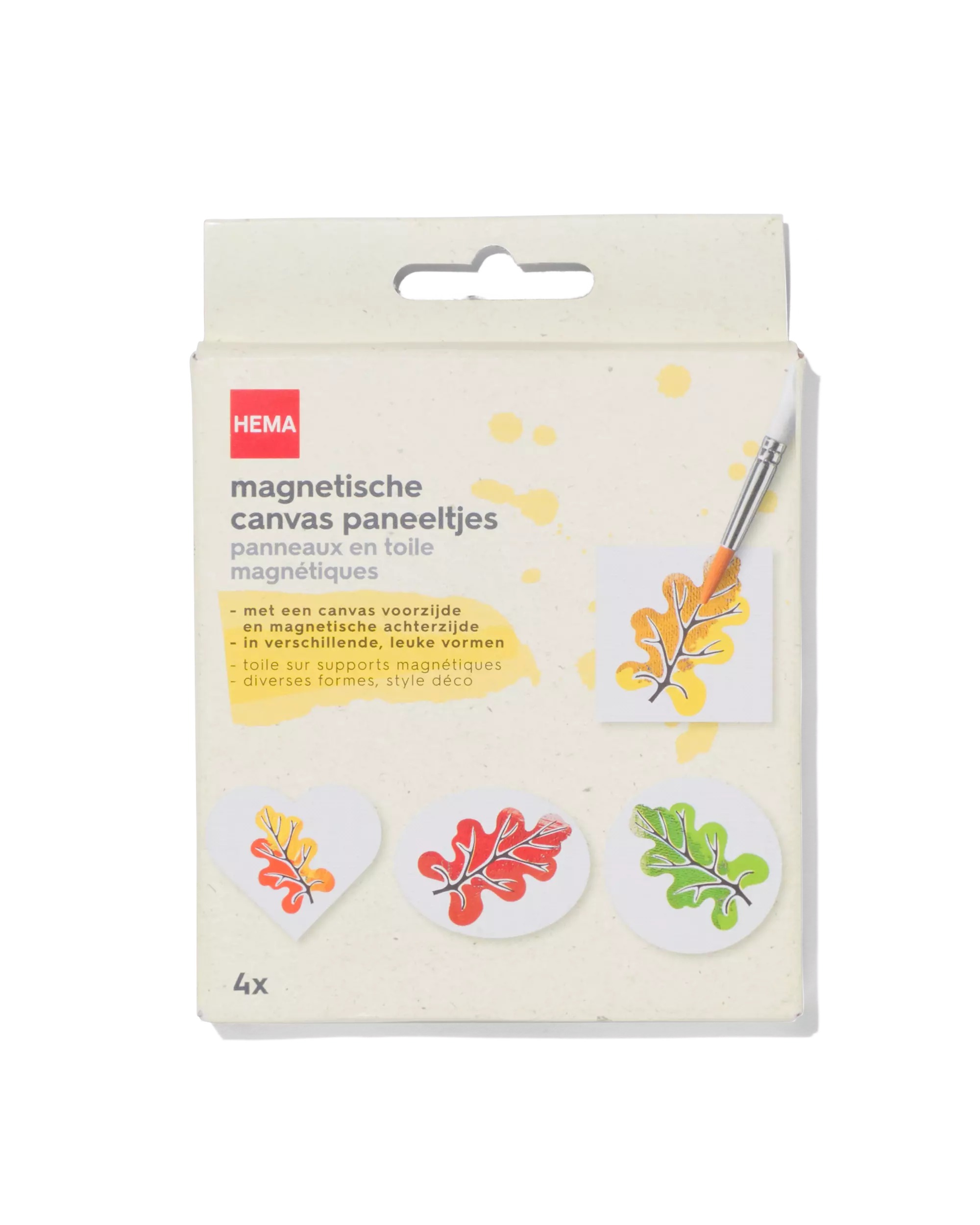 magnetische canvas paneeltjes - 4 stuks