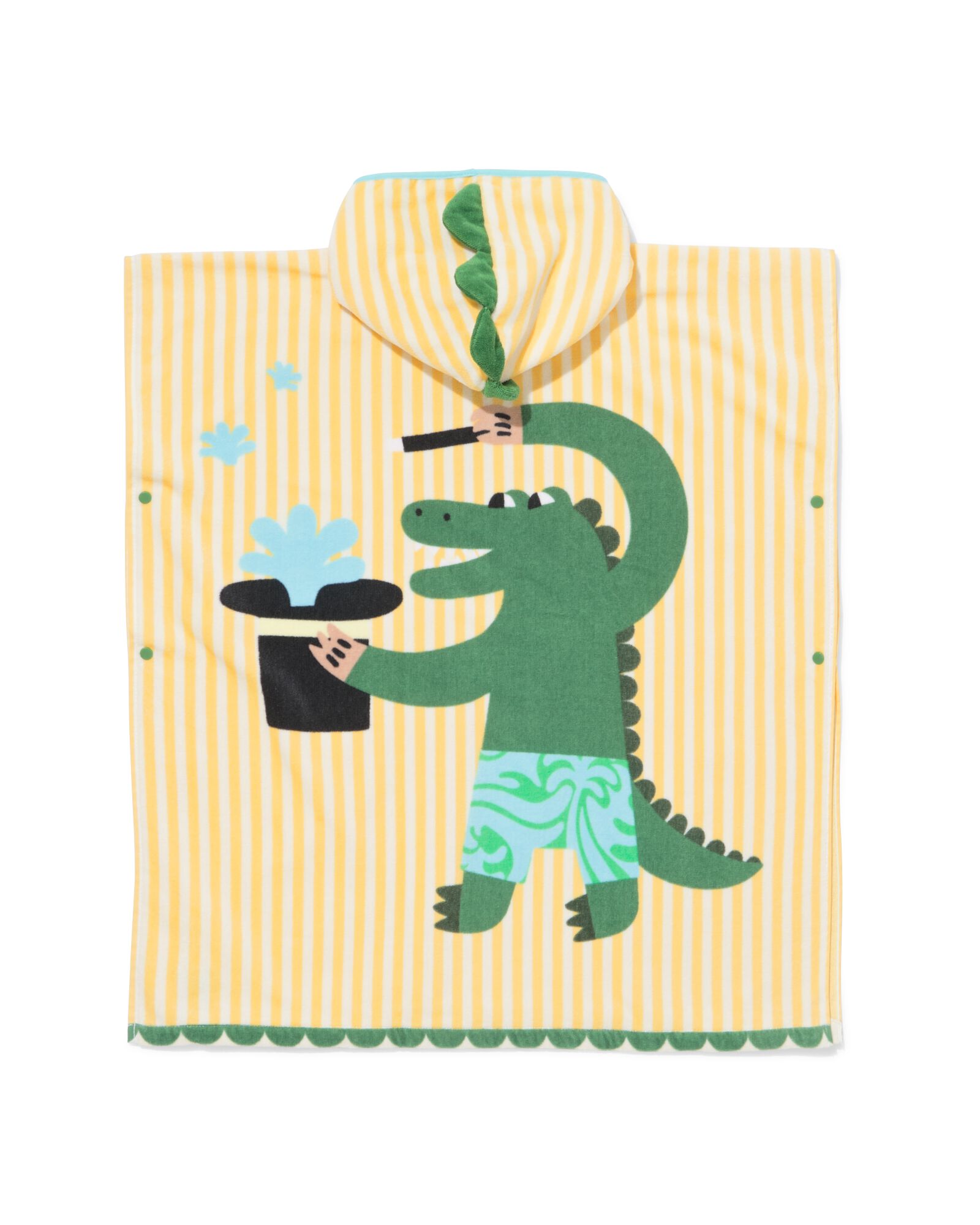 poncho enfant 68x78cm velours crocodile rayures - 5200255 - HEMA