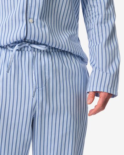 Herren-Pyjama Palle, Popeline, gestreift mittelblau - 23686210MIDBLUE - HEMA