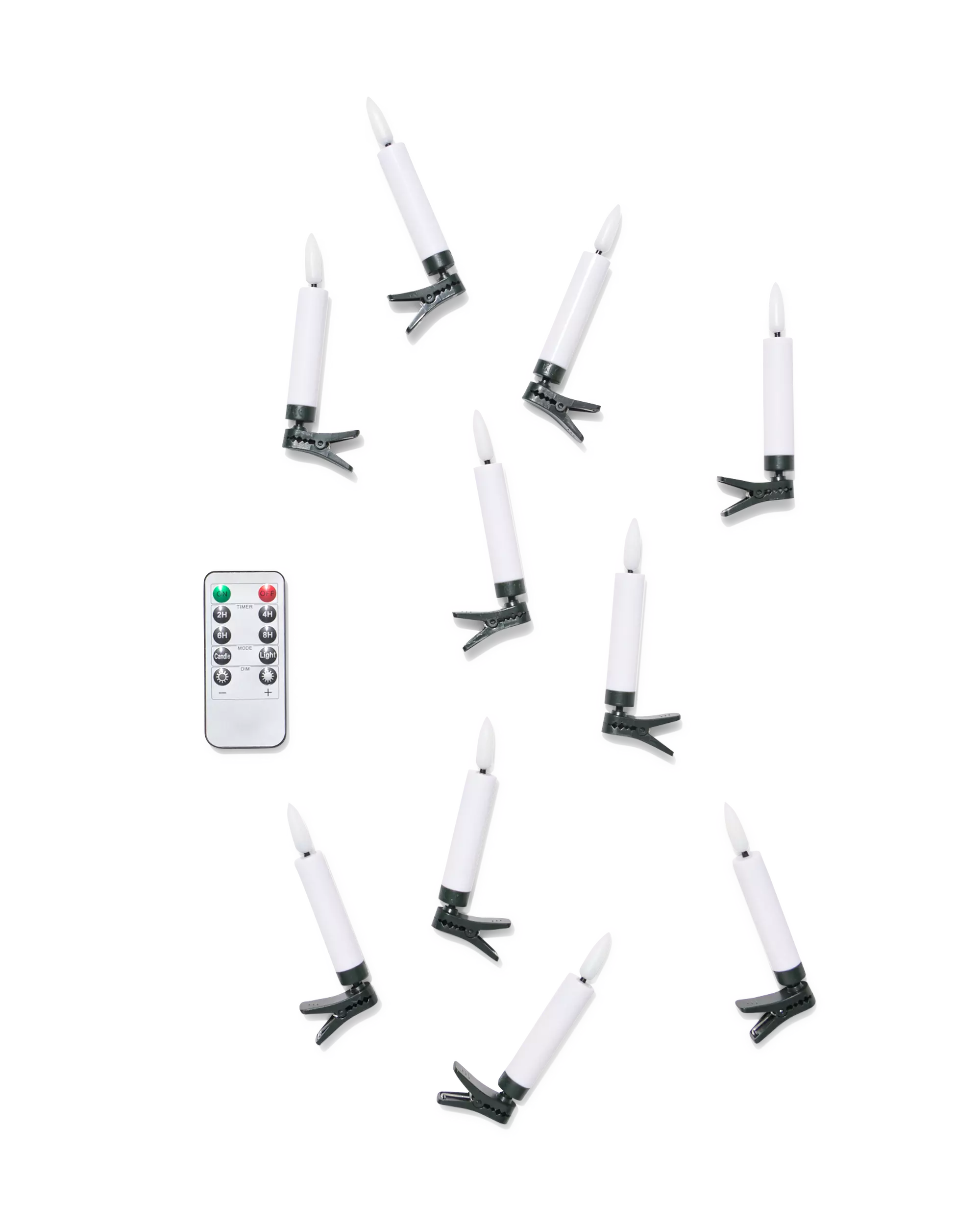 guirlande lumineuse avec 10 bougies led à pince pour l'intérieur