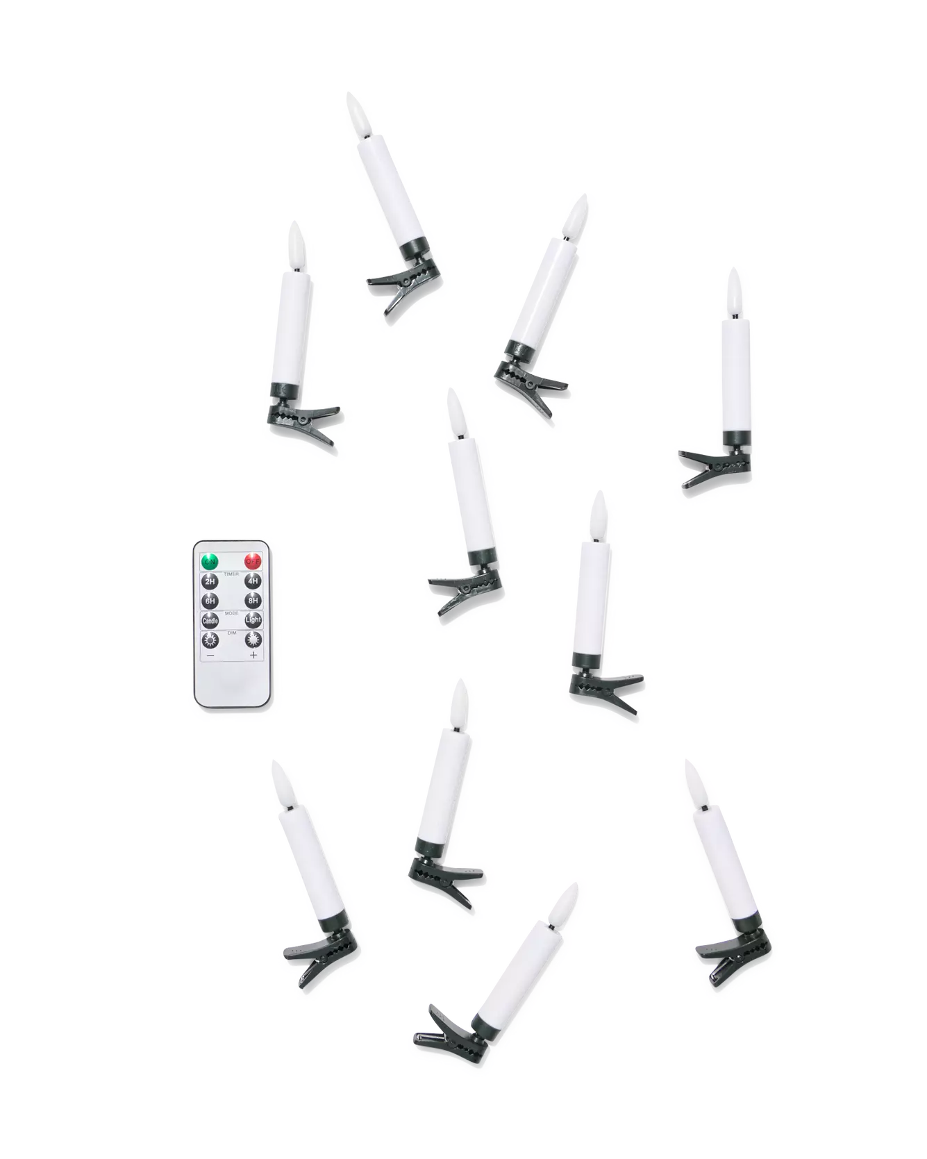 guirlande lumineuse avec 10 bougies led à pince pour l'intérieur