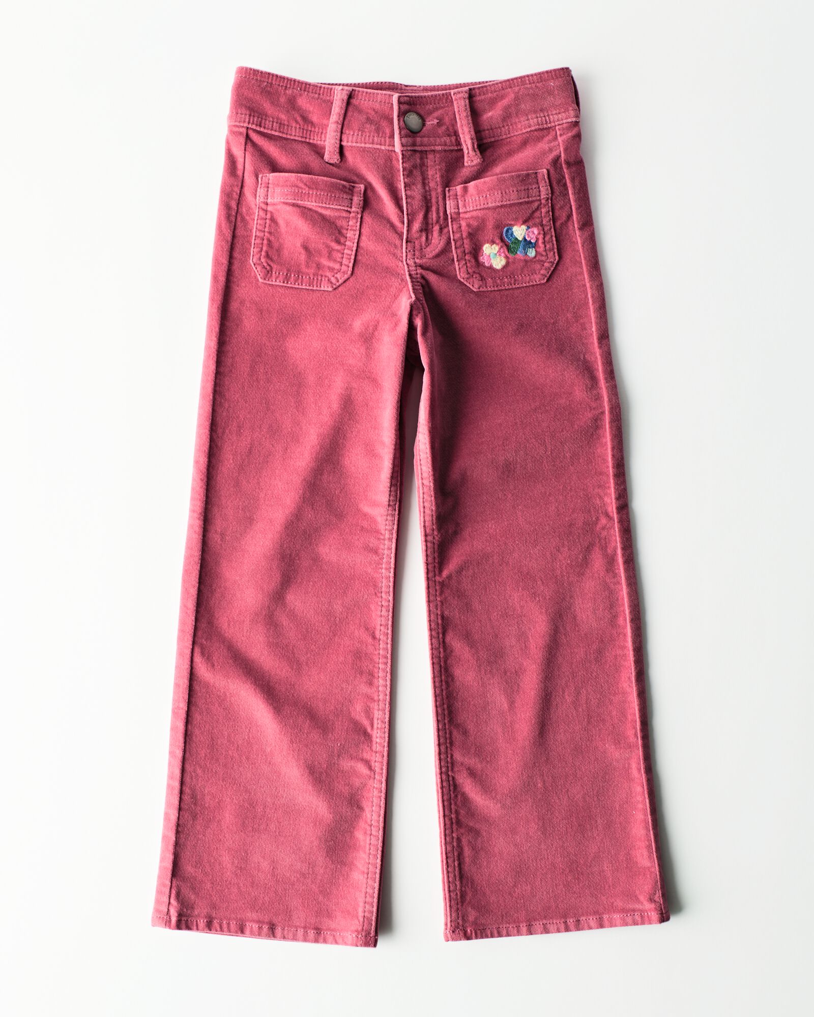 pantalon enfant coupe classique velours  vieux rose vieux rose - 30805528OLDPINK - HEMA