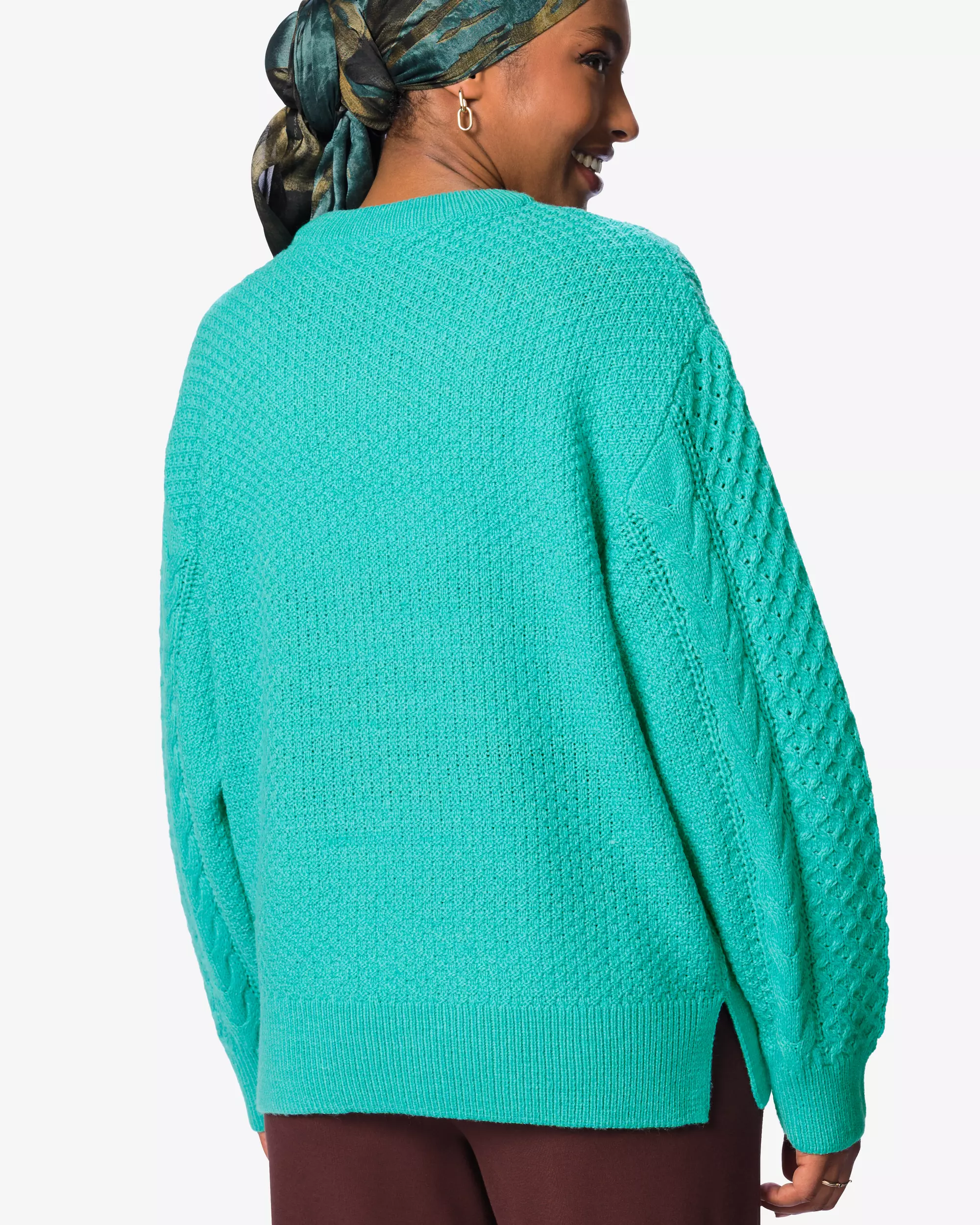 pull femme grosse maille torsadée acrylique