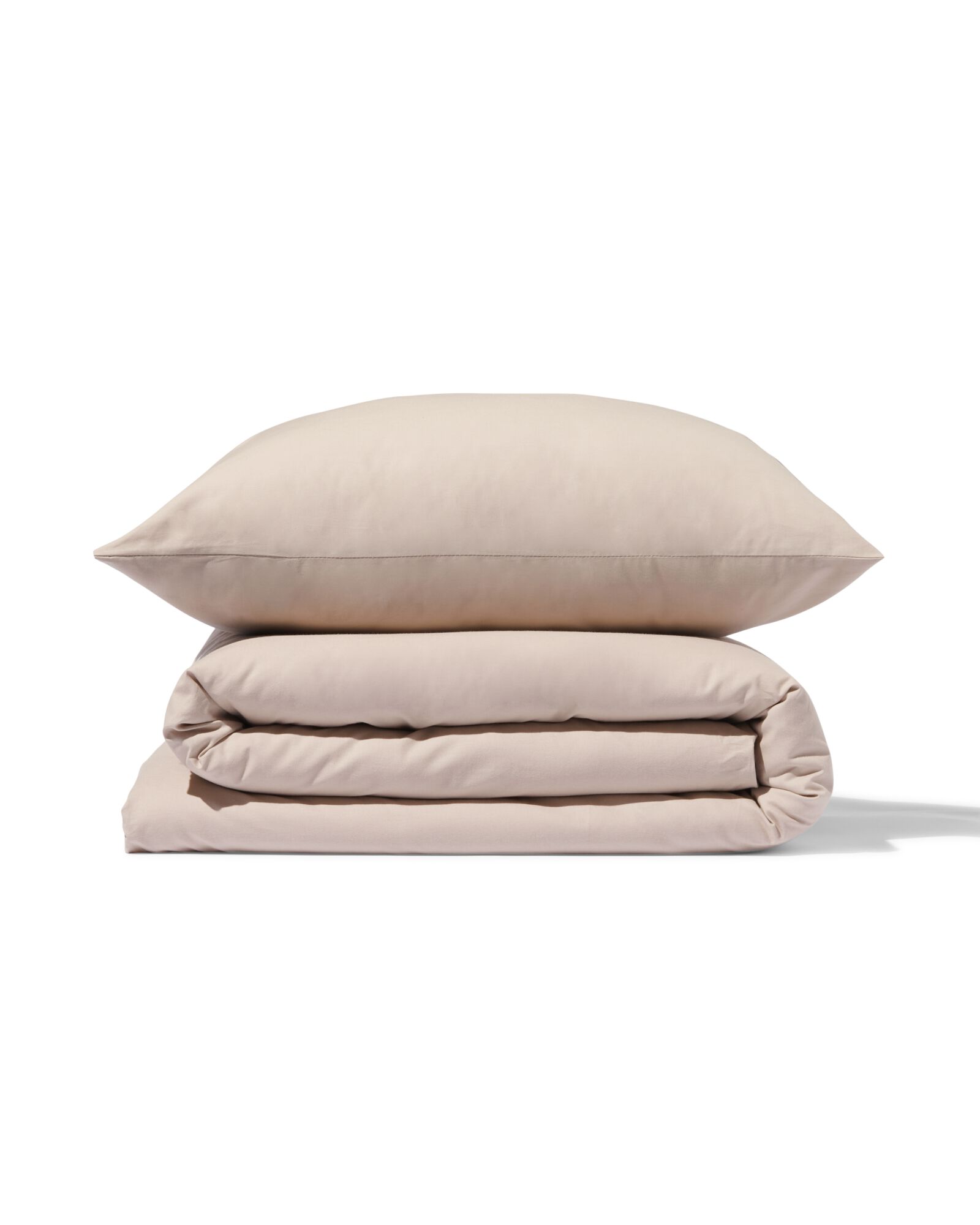housse de couette 140x200/220cm coton doux taupe - 5790134 - HEMA