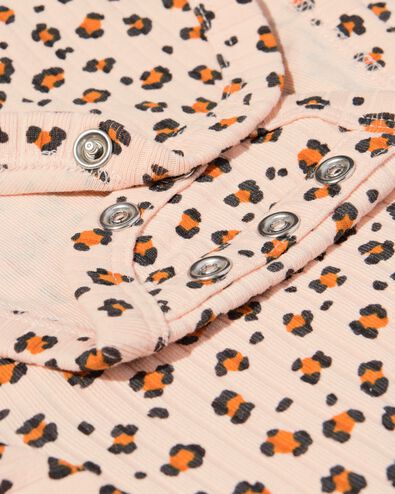 newborn meegroei overslag body rib dieren  zalmroze zalmroze - 33438520SALMONPINK - HEMA