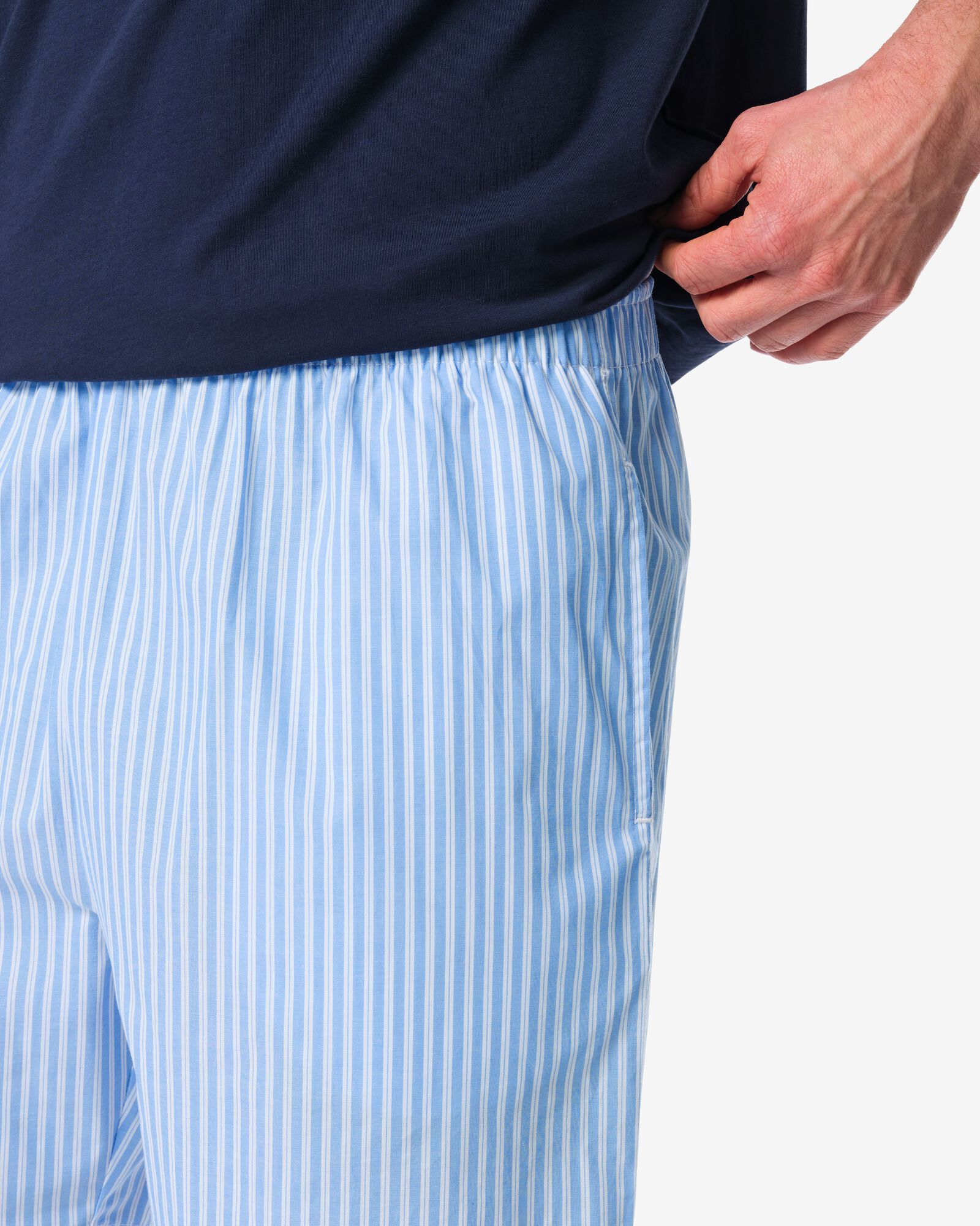pyjashort homme Philip jersey rayures bleu clair - 23686230LIGHTBLUE - HEMA