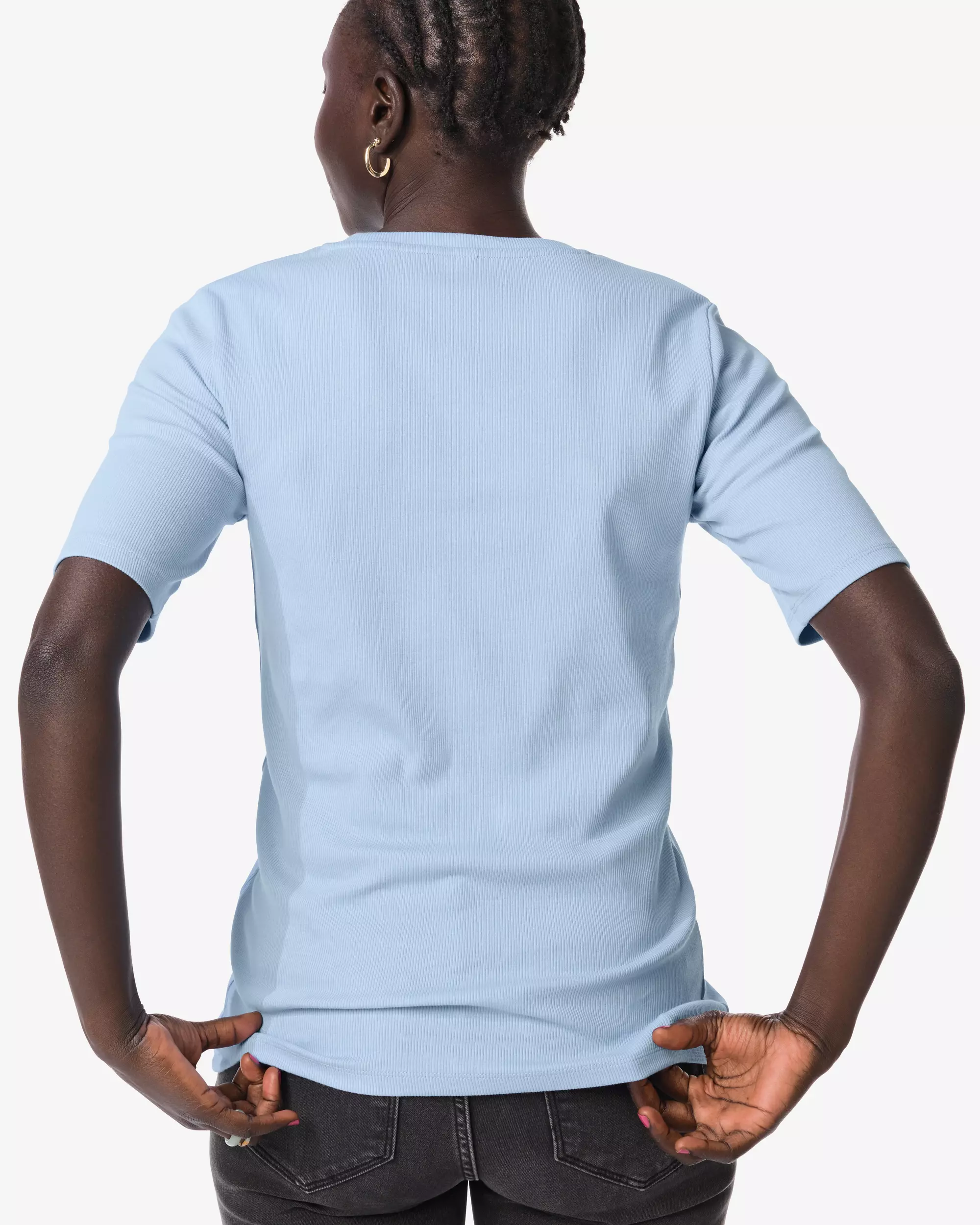 Damen-T-Shirt, normale Passform, gerippt
