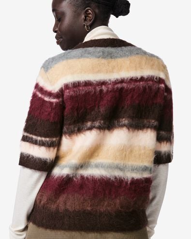 damesvest fijngebreid strepen multi multi - 36214230MULTI - HEMA