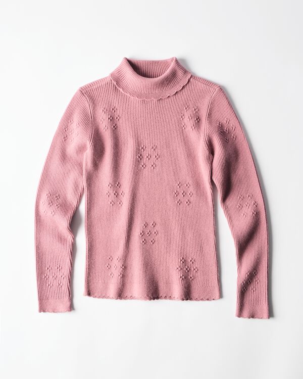 t-shirt enfant maille fine c&ocirc;tel&eacute;e fleurs vieux rose vieux rose - 30890805OLDPINK - HEMA