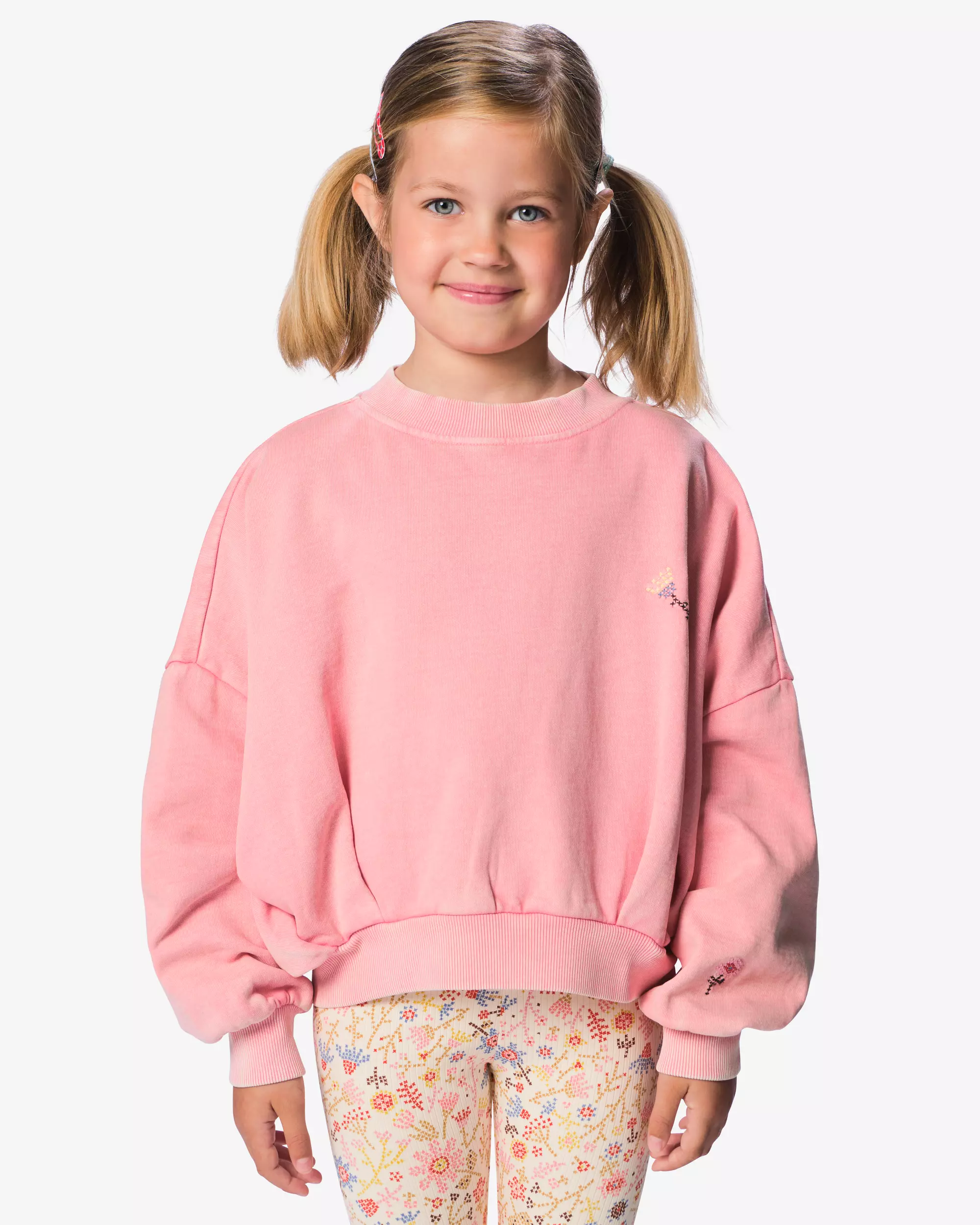 pull enfant tissu sweat fleurs
