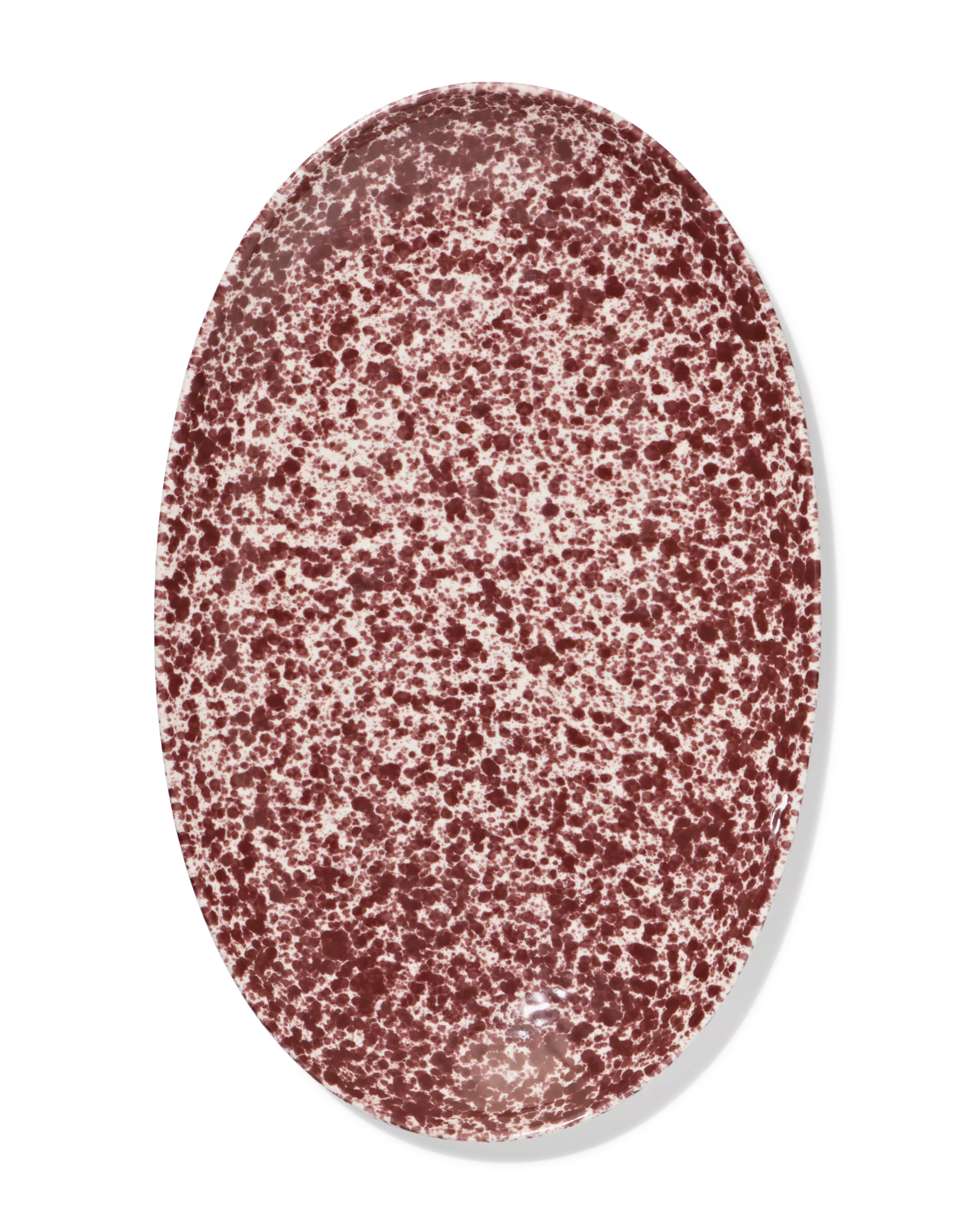 plat de service 21 x 32 x 2cm Trend faïence rouge bordeaux moucheté