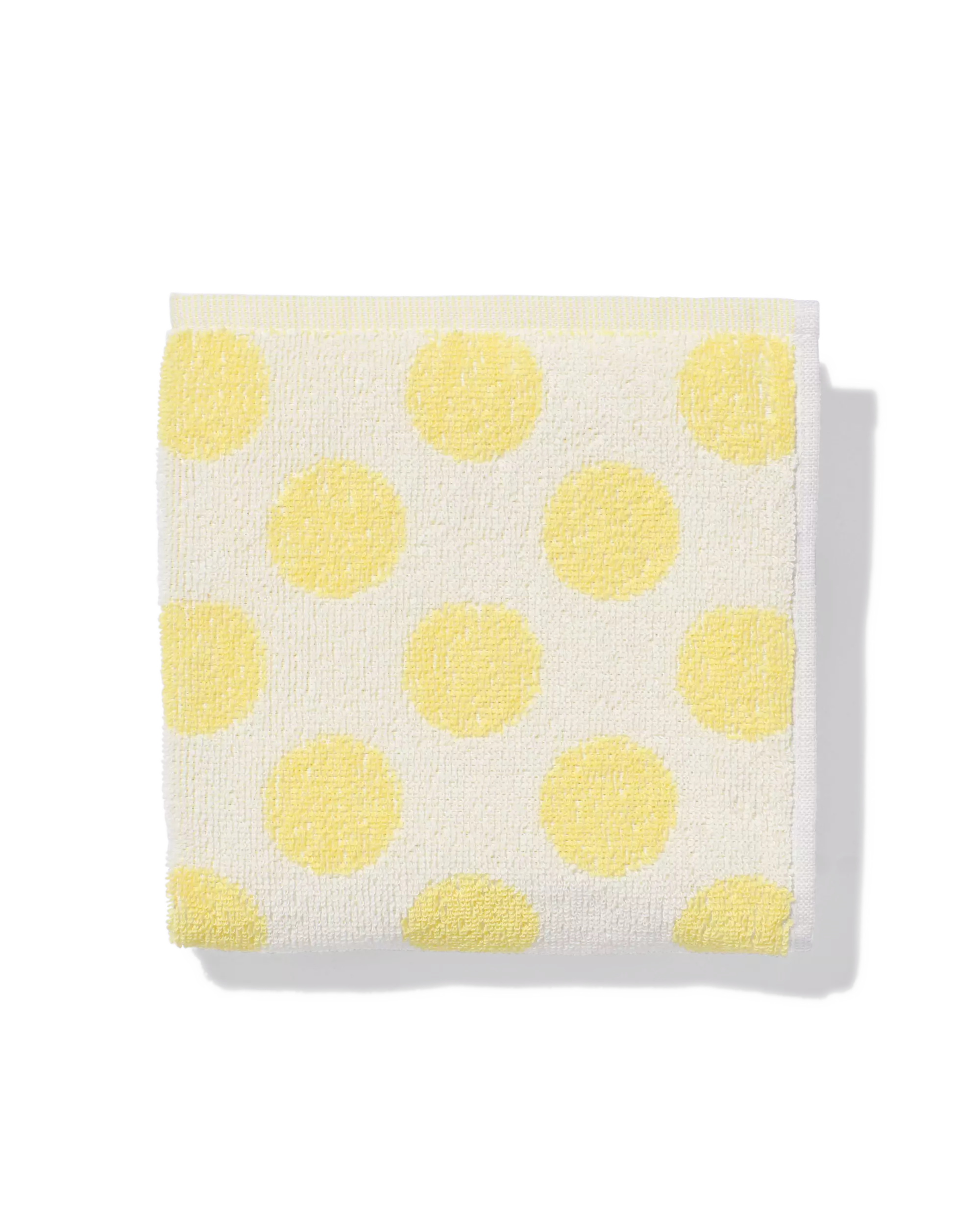torchon de cuisine 50x50 cm coton jaune à pois